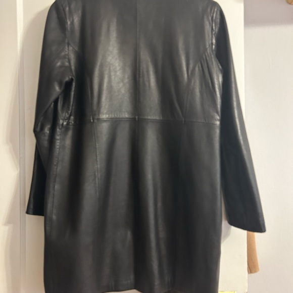 Black leather jacket/peacoat - Picture 2 of 5